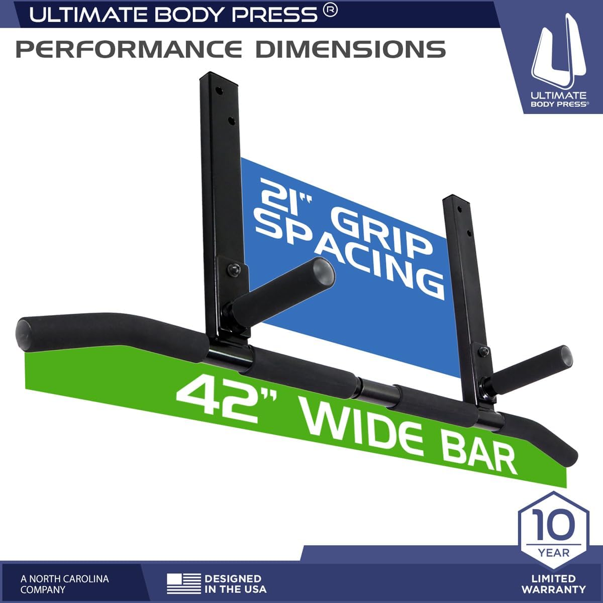 Joist Mount Pull Up Bar with Extra Hardware and Mounting Template for Easy Install to Beam or Rafter by Ultimate Body Press - Image 3