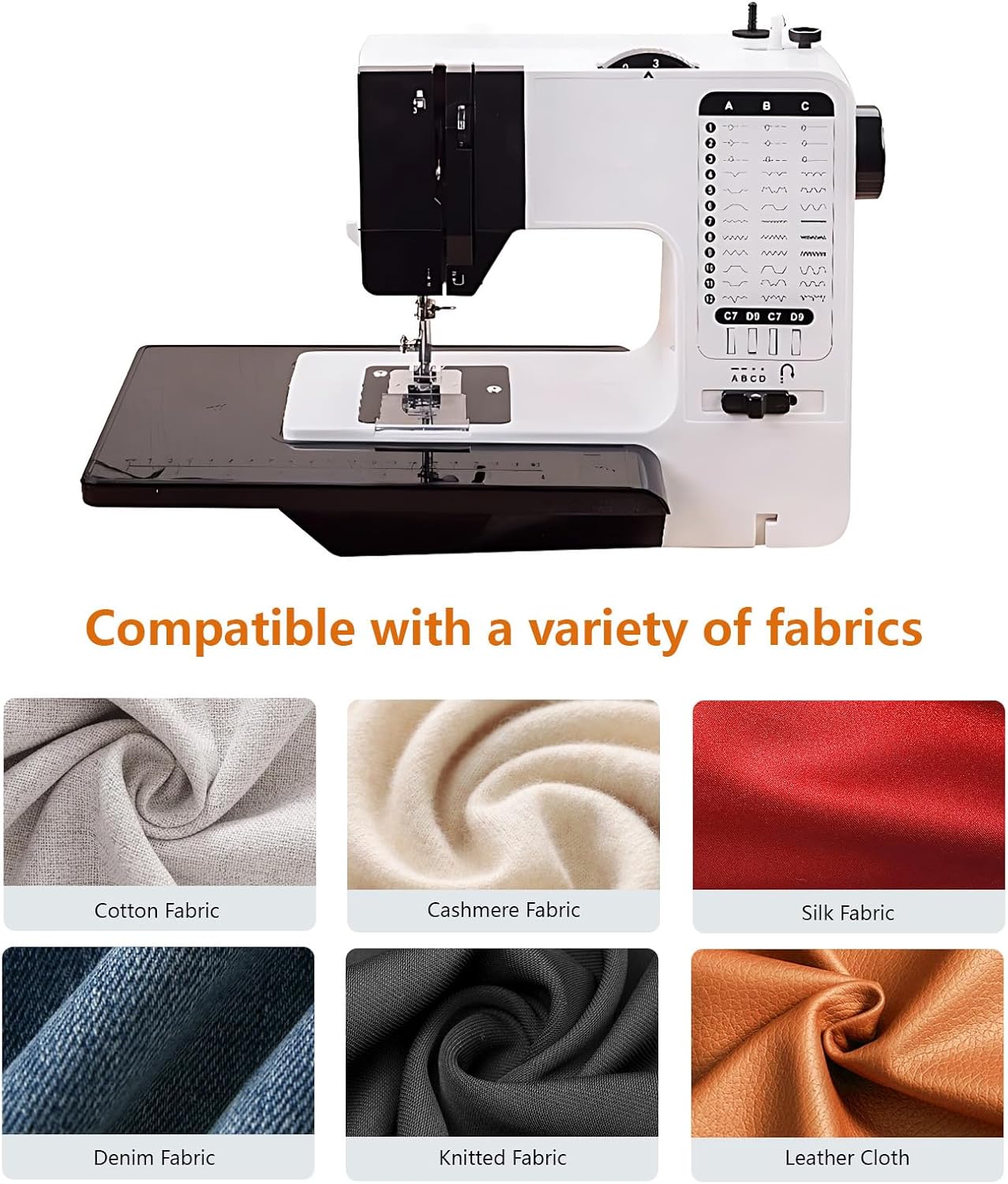 Sewing and Quilting Machine Built in Sewinglight, 38 Stitch Patterns Sewing Machine 2 Thread Lockstitch Adjustable Stitch Length 4 Step Button Hole Sewing Machine for Beginners and Adults - Image 9