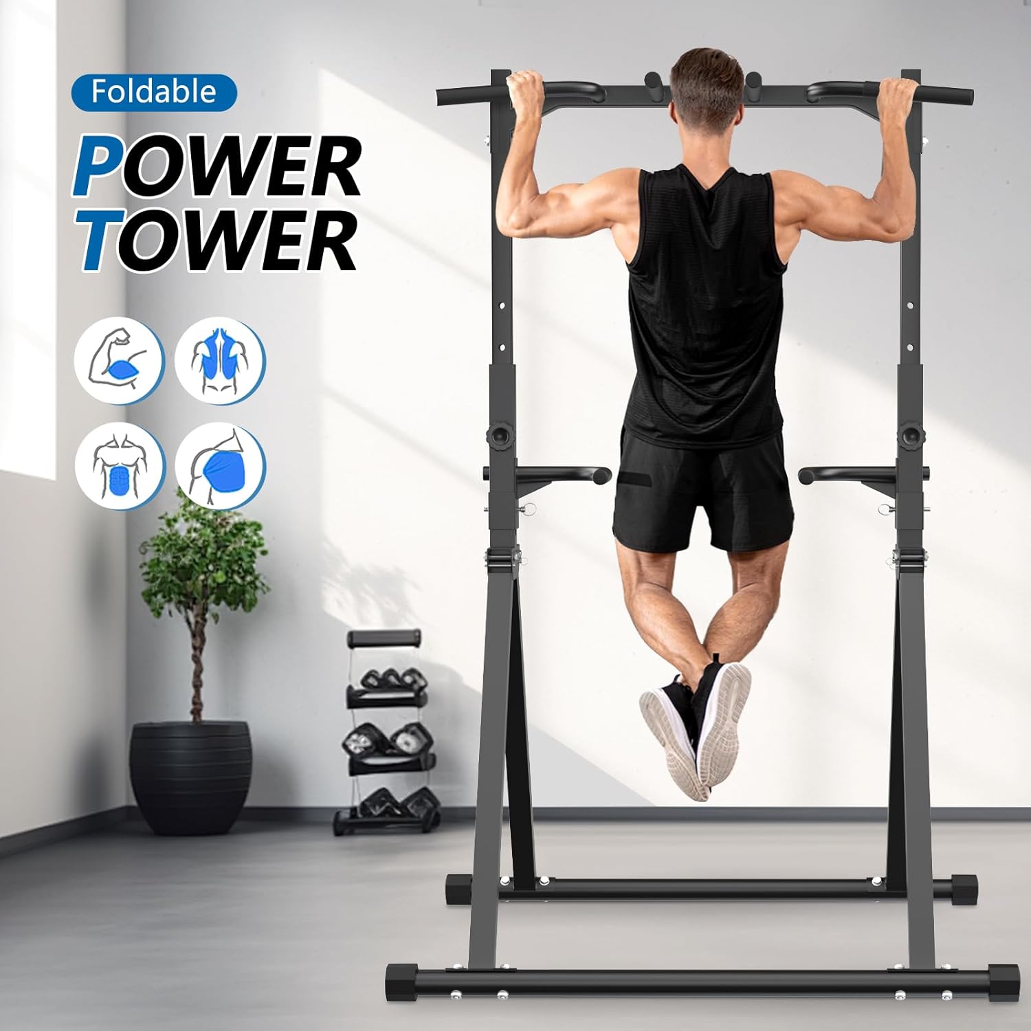 Pull Up Station Pull Up Bar for Home Gym Equipment Dip Station Power Tower Strength Training Fitness Equipment - Image 7