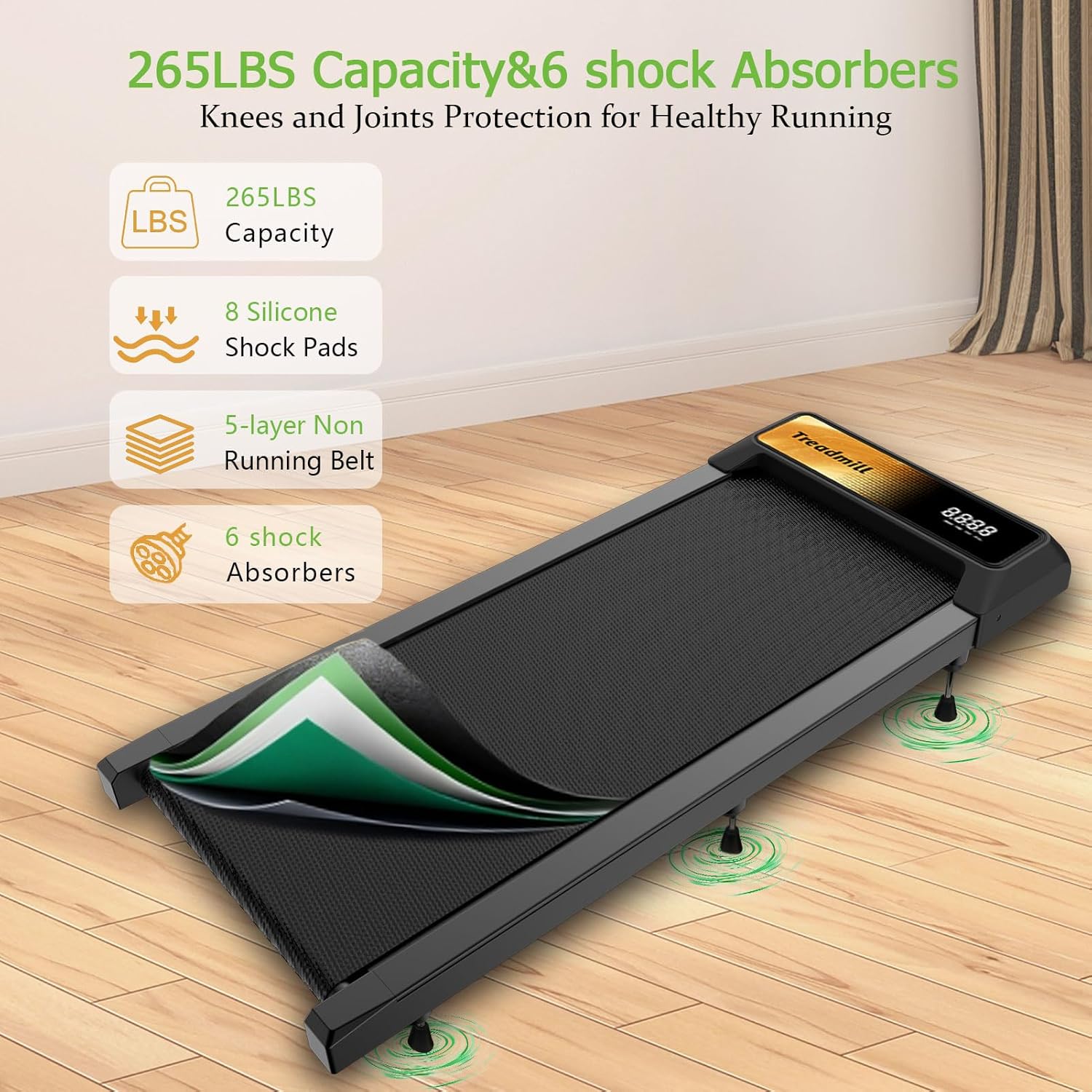 Walking Pad Treadmill is Perfect for Your Home or Office Compact Design, Portable & Remote Control and App Data Link - Image 5