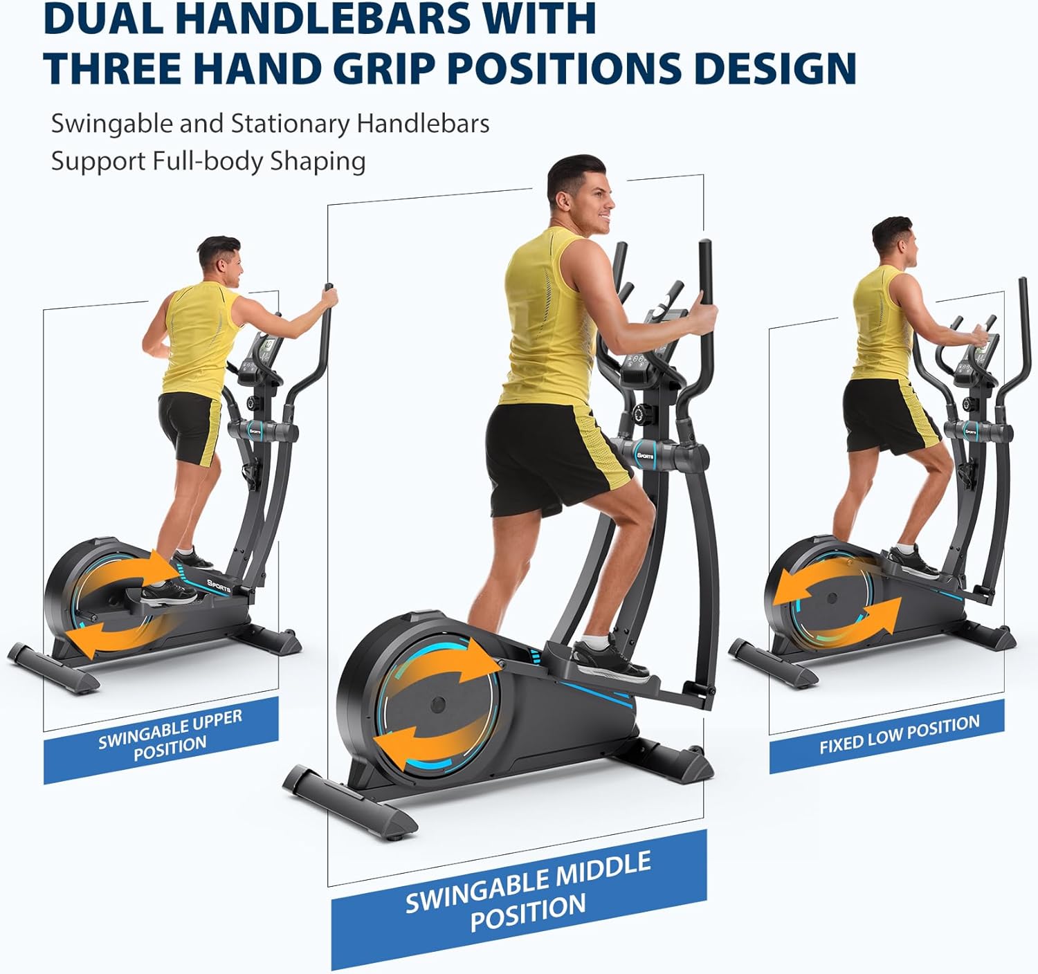 Dripex Elliptical Exercise Machine, Hyper-Quiet Magnetic Elliptical Machine for Home, Elliptical Training Machines with 16 Levels Resistance, 8KG Flywheel, Pulse Sensor, 15.3IN Stride - Image 7