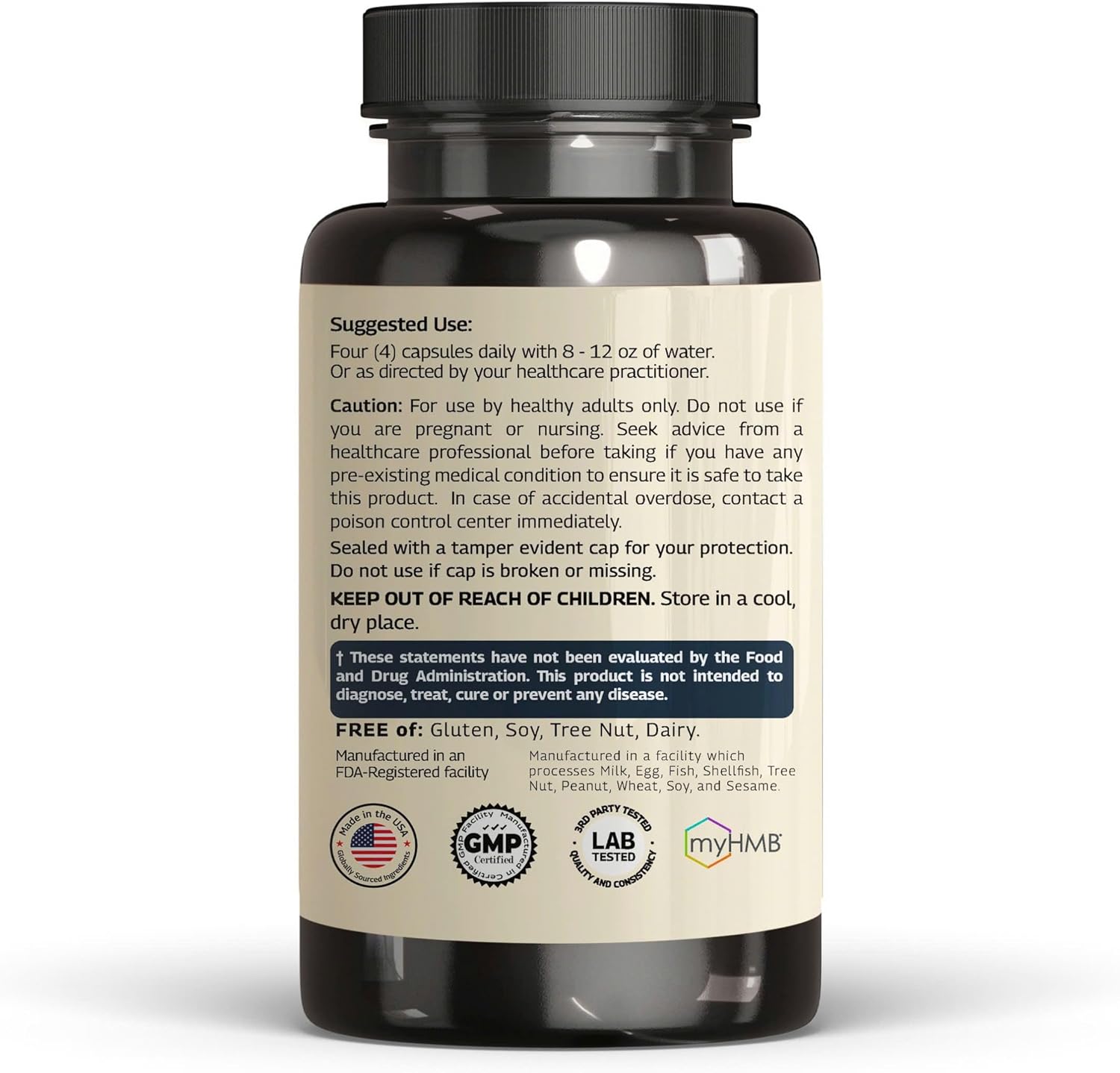 HMB 3000mg and Vitamin D3 Supplement Capsules per Serving *USA Made & Tested* Promotes Muscle Growth & Recovery - HMB Supplement and Vitamin D3 (1600 IU) - 120 Capsules 30 Servings - Image 8