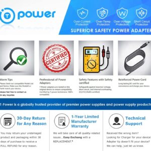 T-Power for NordicTrack AudioStrider 600 CX650 800 CX920 CX938 CX1000 E4400 Elliptical Trainer NTEL77060 NTEL77061 NTEL77062 Audiostrider 990 Pro, Elite Ac Dc Adapter Charger Power Supply