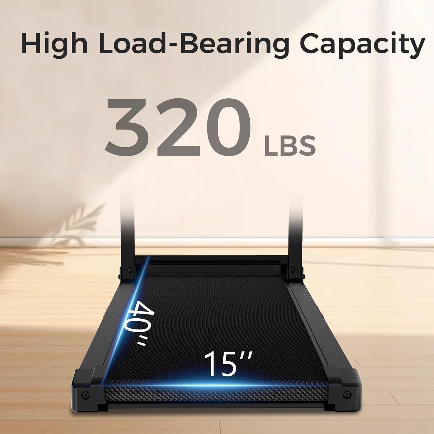 Treadmill with Handles, Treadmills for Small Spaces, 3.0HP Walking Pad Treadmills with Handle Bar & LED Display, Treadmill with Desk Workstation for Home Office, 320 LBS Capacity - Image 6