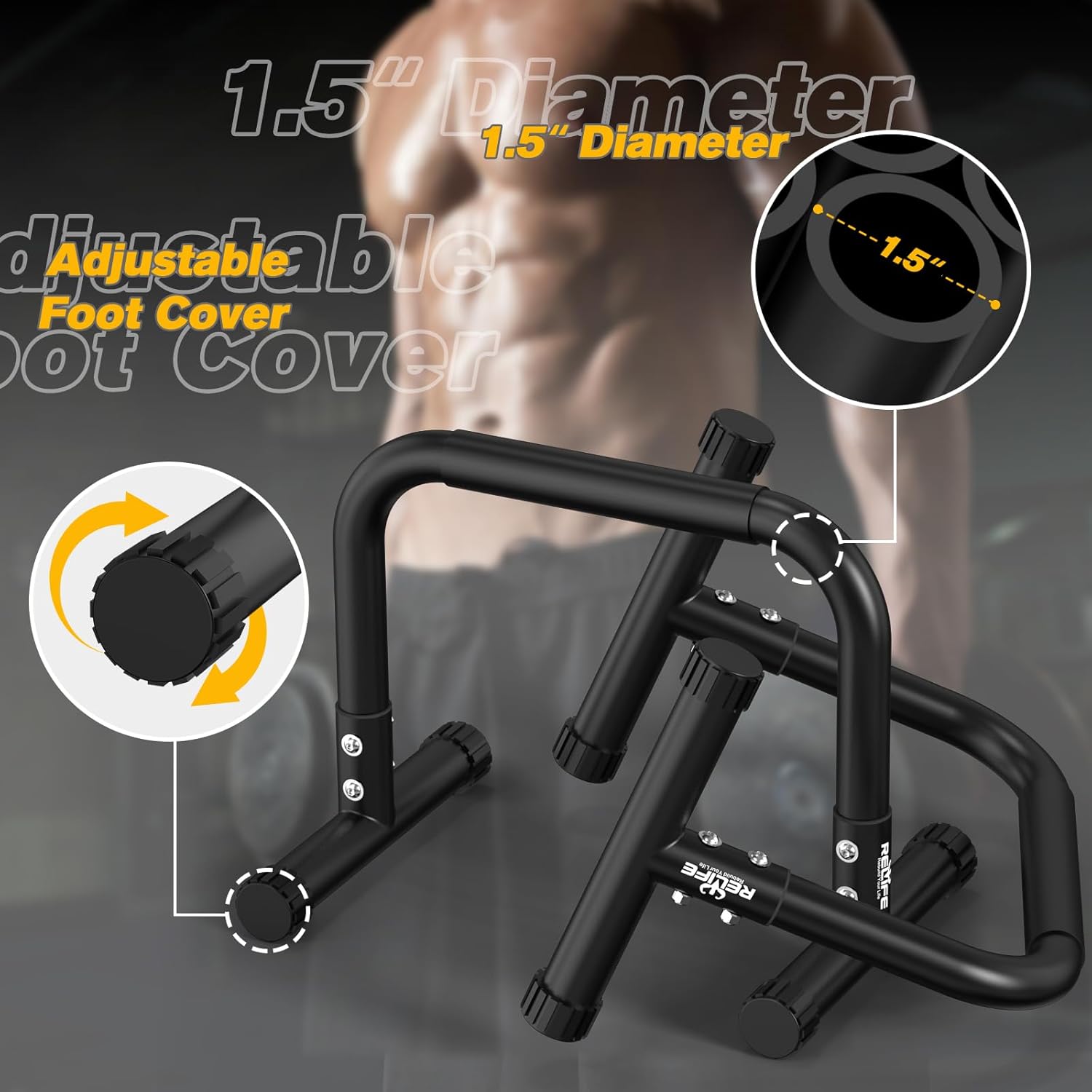 RELIFE REBUILD YOUR LIFE Dip Station Functional Heavy Duty Dip Stands Fitness Workout Dip bar Station Stabilizer Parallette Push Up Stand - Image 2