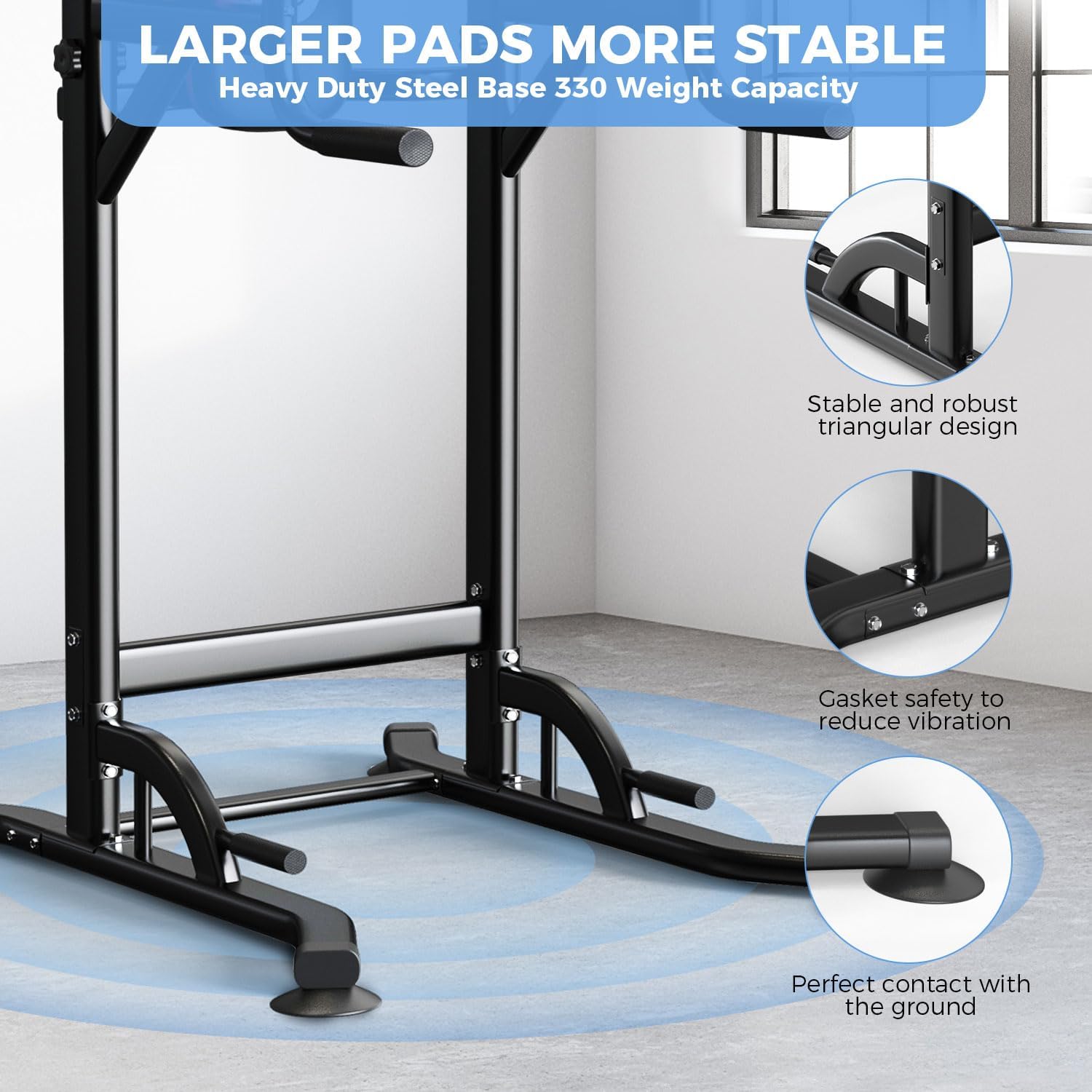 ZENOVA Pull Up Bar Dip Station Multi-Function Strength Training Equipment for Men Women Muscle Building 330/500 LBS Weight Capacity - Image 4