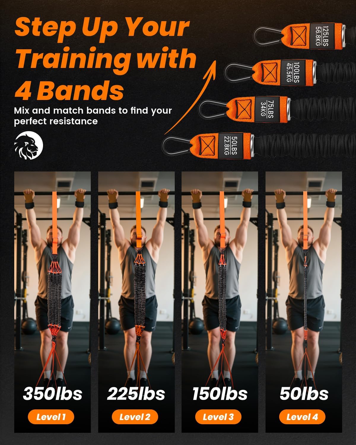 Pull Up Assistance Bands, Adjustable Heavy Duty Resistance Band for Pull Up Bar, Pull Up Assist Bands with Feet Rest for Strength Training, Home Fitness Workout Equipment, Height Adjustable - Image 7