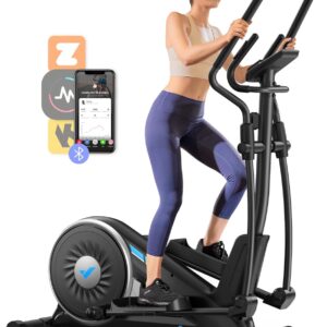 MERACH Elliptical Exercise Machine for Home Use, Elliptical Machine with Hyper-Quiet Magnetic Drive System, 16-Level Resistance Adjustment, 15.5IN Stride, 350LBS Loading Capacity, MERACH App