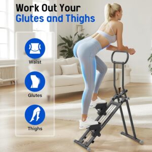 Stair Stepper for Exercise at Home, Folding Stairmaster Machine for Cardio Fitness, Vertical Stair Climber with Adjustable Handlebar, Portable Steppers with 310lbs Loading Capacity