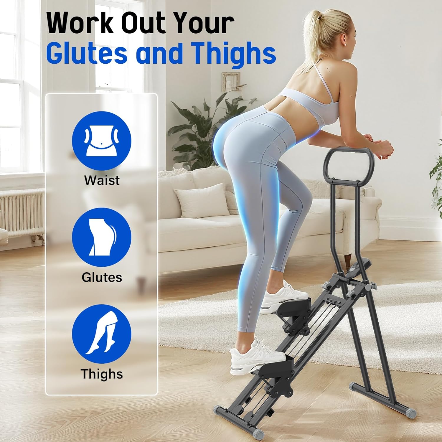 Stair Stepper for Exercise at Home, Folding Stairmaster Machine for Cardio Fitness, Vertical Stair Climber with Adjustable Handlebar, Portable Steppers with 310lbs Loading Capacity - Image 2