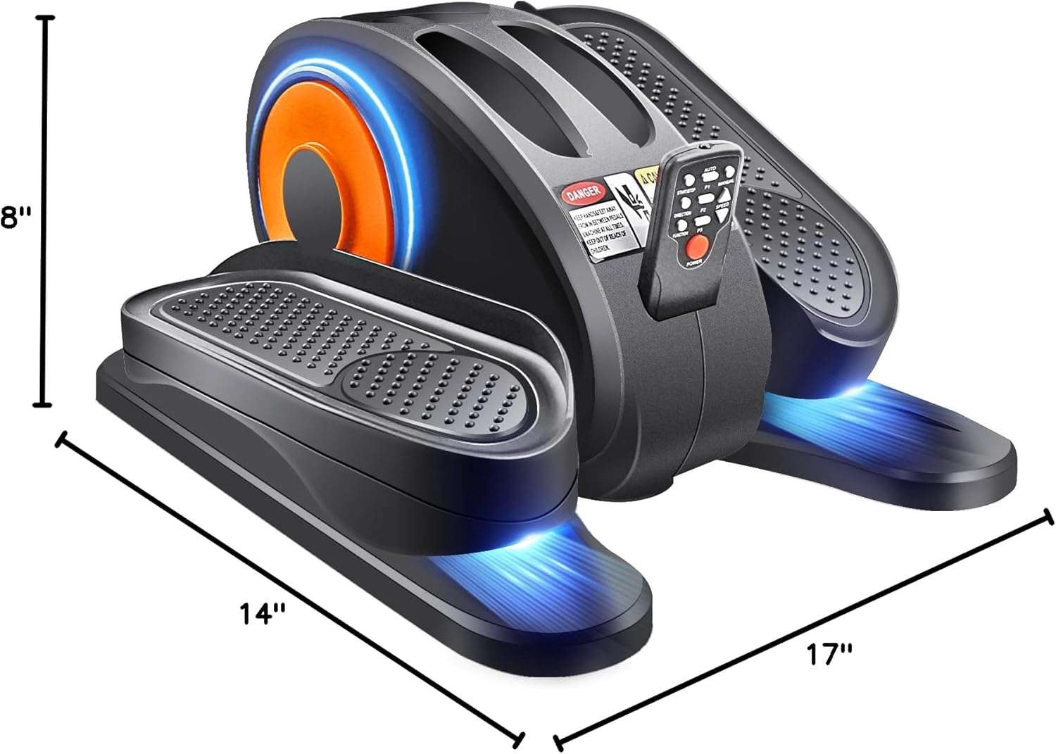 ESL Under Desk Elliptical - Portable Leg Exerciser for Seniors, Compact Seated Elliptical with Remote Control, LCD Display Electric Elliptical Trainers - Image 7