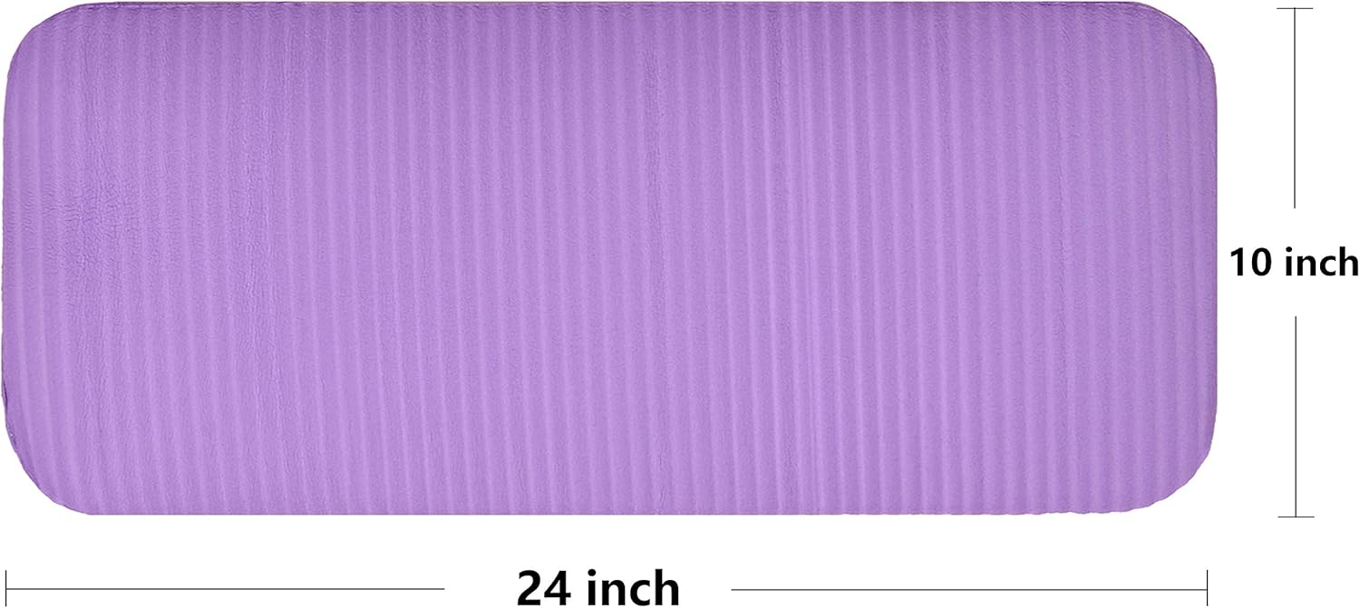 All Purpose 1/2-Inch Extra Thick High Density Anti-Tear Exercise Yoga Mat and Knee Pad with Carrying Strap, Multiple Colors - Image 6