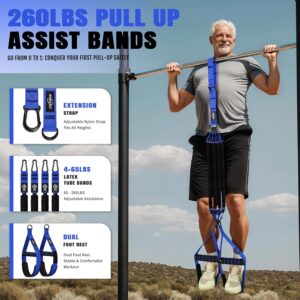 Pull Up Bands, Heavy Duty Resistance Bands with Handle, Workout Bands for Pull Up Bar, Pullup Assist Band Set for Exercise, Full Body Workout, Home Gym for Enhanced Strength, Muscle Training
