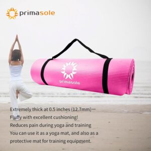 1/2-Inch Extra Thick NBR Yoga Mat with Enhanced Stability – Textured Design, Lightweight Mat with Carrying Strap & Case for Yoga, Pilates, Gym & Home Use (Multiple Colors)