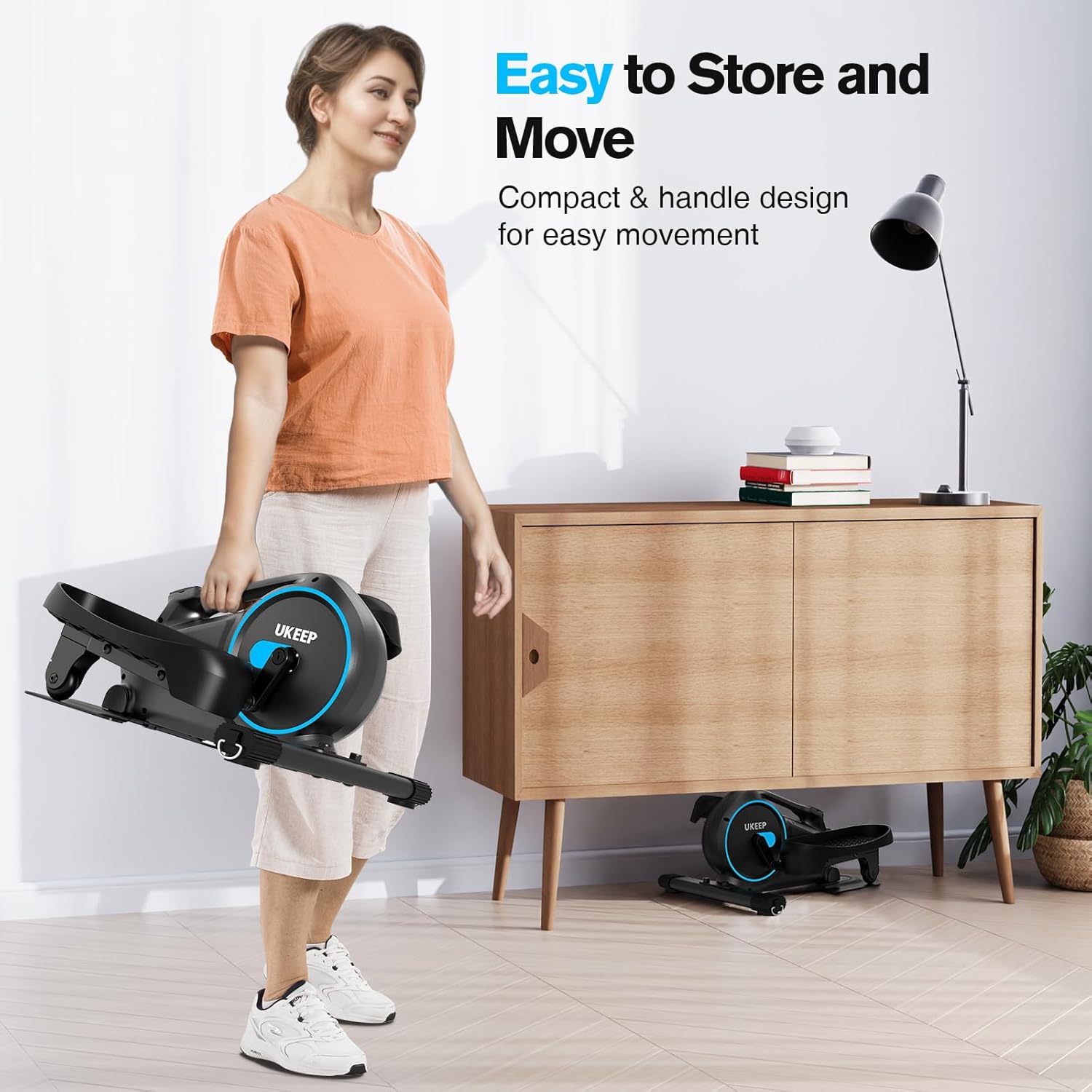 Under Desk Elliptical, Manual Elliptical Exercise Machine, Quite Foot Pedal Exerciser, Mini Elliptical Machines for Home Use, Compact Foot &Leg Pedal Exerciser, Exerciser for Seniors, Max Load 300LBS - Image 7