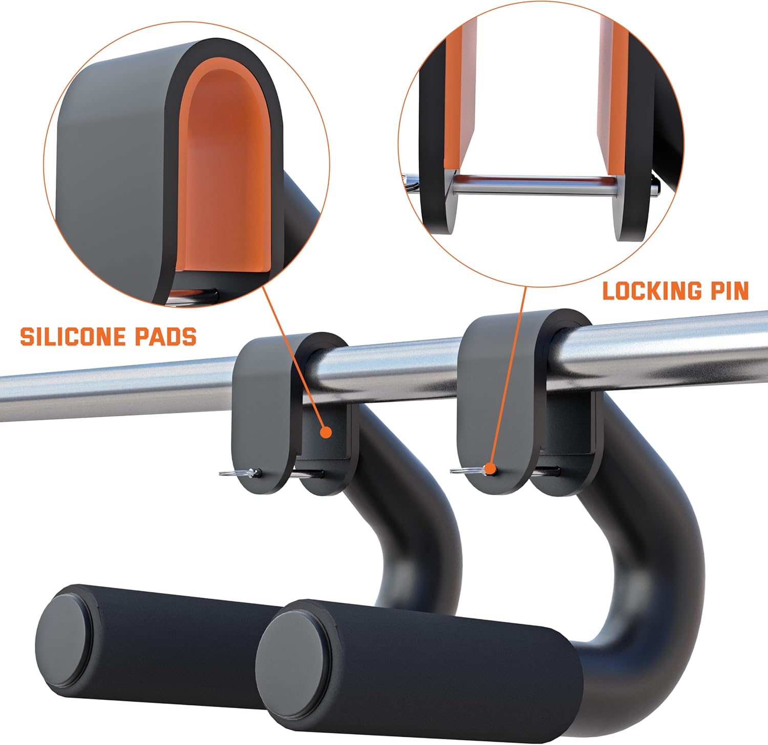 Neutral Grip Handles for Pull Up,1000 lbs Heavy Duty Steel Pull Up Handles,Ergonomic Portable Hooks for Barbell Row Deadlift Resistant Bands for Home Gym Fitness Enthusiasts-2 Pack - Image 3