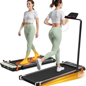 Walking Pad with Incline – Dual-Sided 2 in 1 Under Desk Treadmill with Shiatsu Foot Massager, 330LBs Walking Pad Treadmills for Home and Office, LED Display and Remote Control
