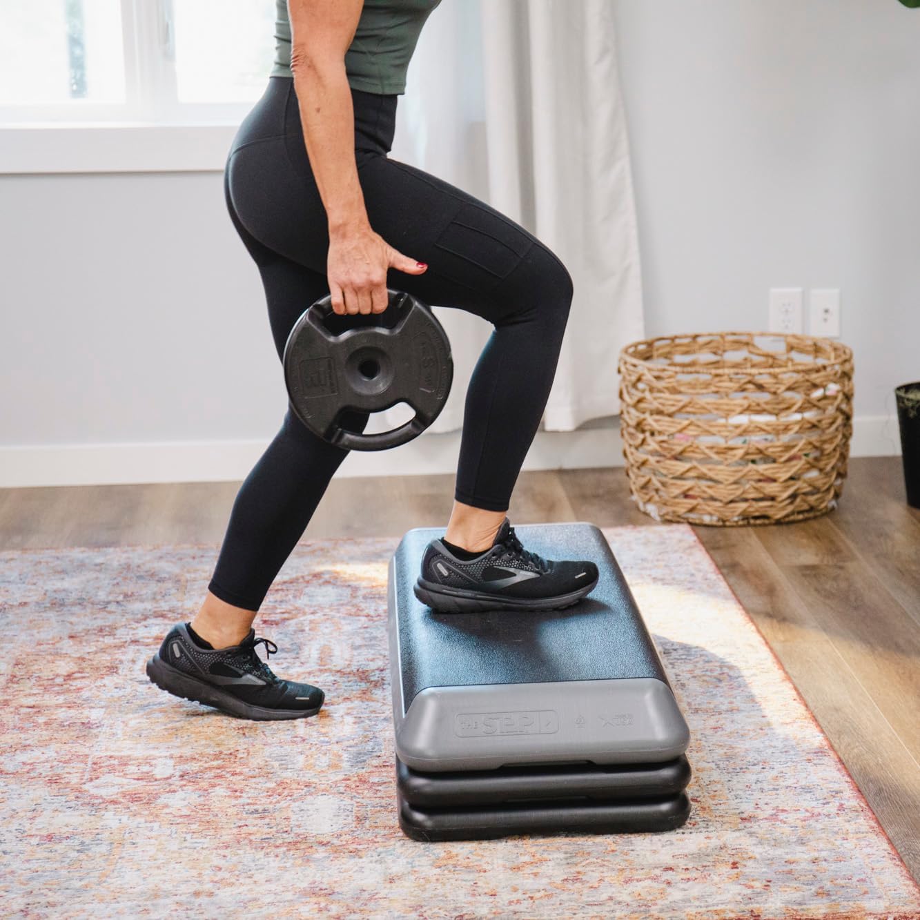 The Original STEP Exercise Step Platform, Health Club Size Stepper for Exercise at Home with 4 Stackable Risers for Height Adjustments - Image 8