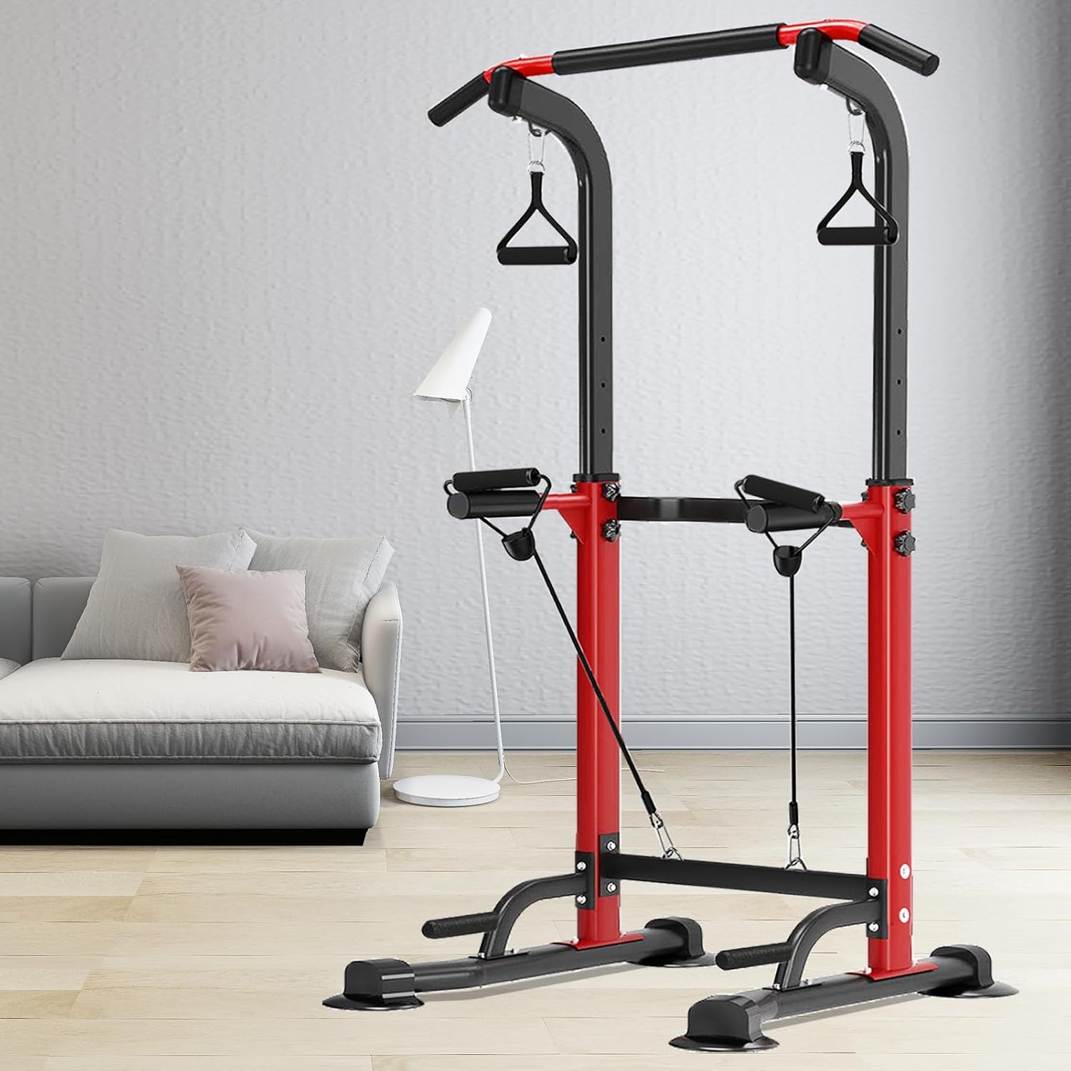 Power Tower Pull Up Bar,Pull-Up Rack Dip Station,Height Adjustable Multi-functional Home Strength Training Gym Equipment, Save Space,People Below 6 feet - Image 7