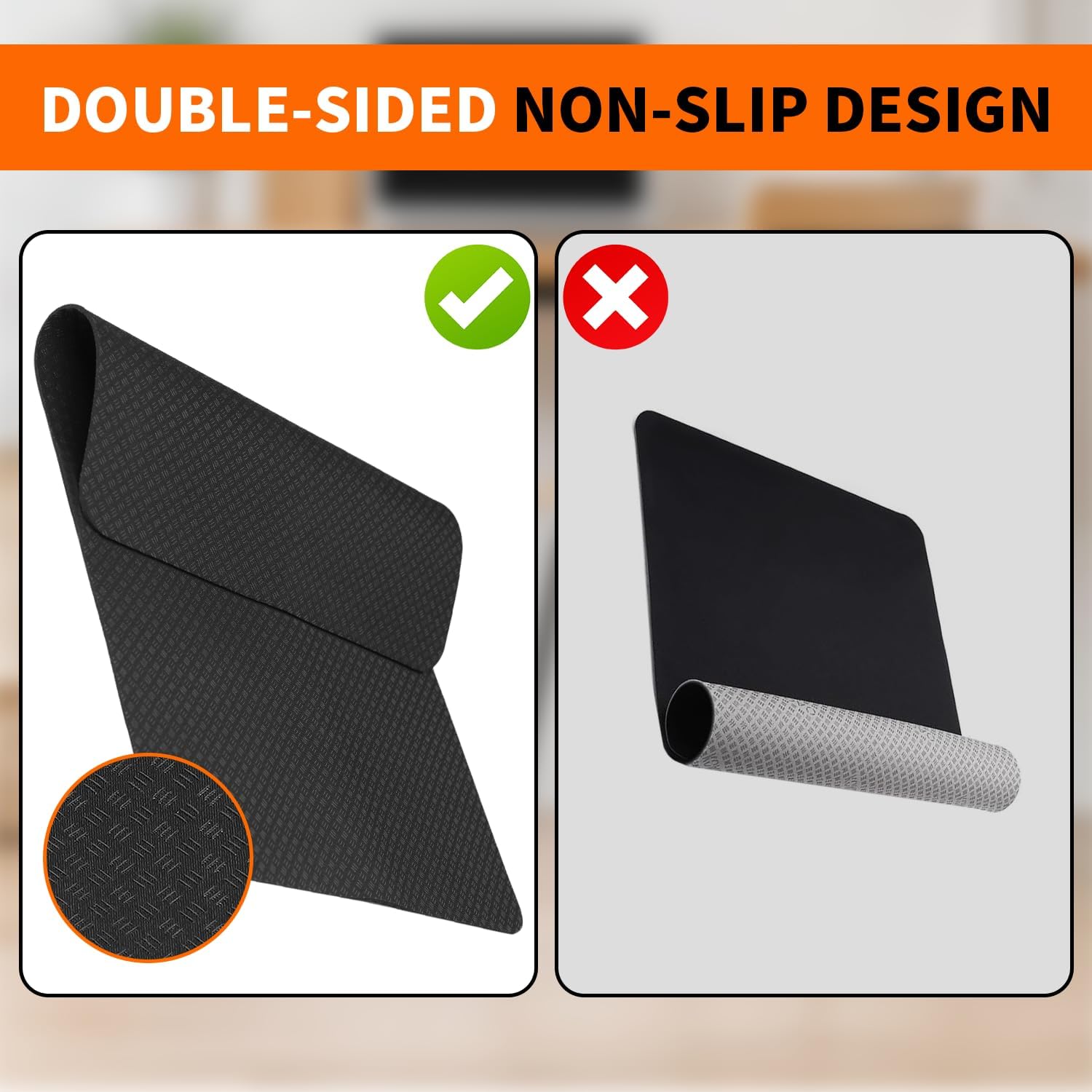 Double-Side Non-Slip Workout Mat for Elliptical Machine, Stepper Mat for Under Desk Ellipticals, Foot Peddler Ellipse Leg Exerciser Mats, Enhanced Stability & Floor Protection - Image 2