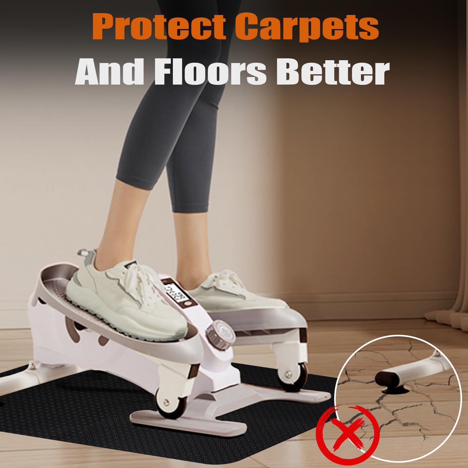 Double-Side Non-Slip Workout Mat for Elliptical Machine, Stepper Mat for Under Desk Ellipticals, Foot Peddler Ellipse Leg Exerciser Mats, Enhanced Stability & Floor Protection - Image 3
