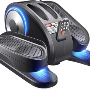 ESL Under Desk Elliptical – Portable Leg Exerciser for Seniors, Compact Seated Elliptical with Remote Control, LCD Display Electric Elliptical Trainers