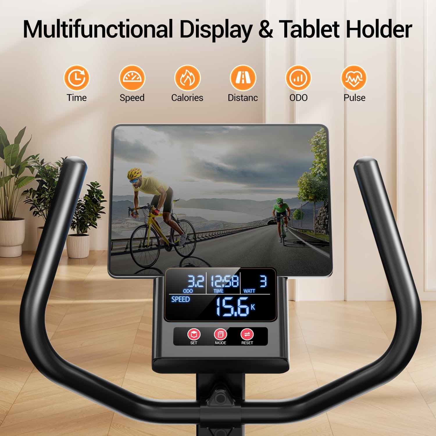 CURSOR FITNESS Recumbent Exercise Bike, Stationary Bikes for Home with Adjustable Seat, 400 LBS Capacity, 16-Level Magnetic Resistance Recumbent Exercise Bike for Home Gym Cardio Workout Training - Image 3
