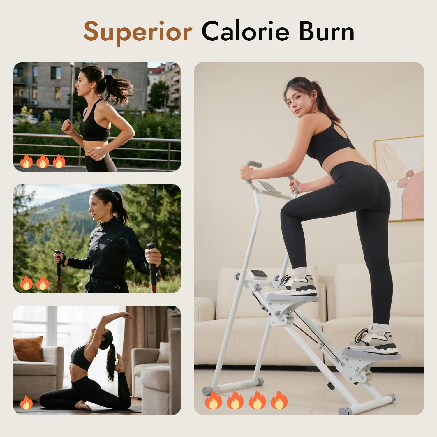 Stair Stepper with Adjustable Resistance - Stair Climber for Home Gym, Folding Cardio Machine with Extended Step Range, Adjustable Handlebar & Pedals, Tablet Holder by MACYO - Image 5