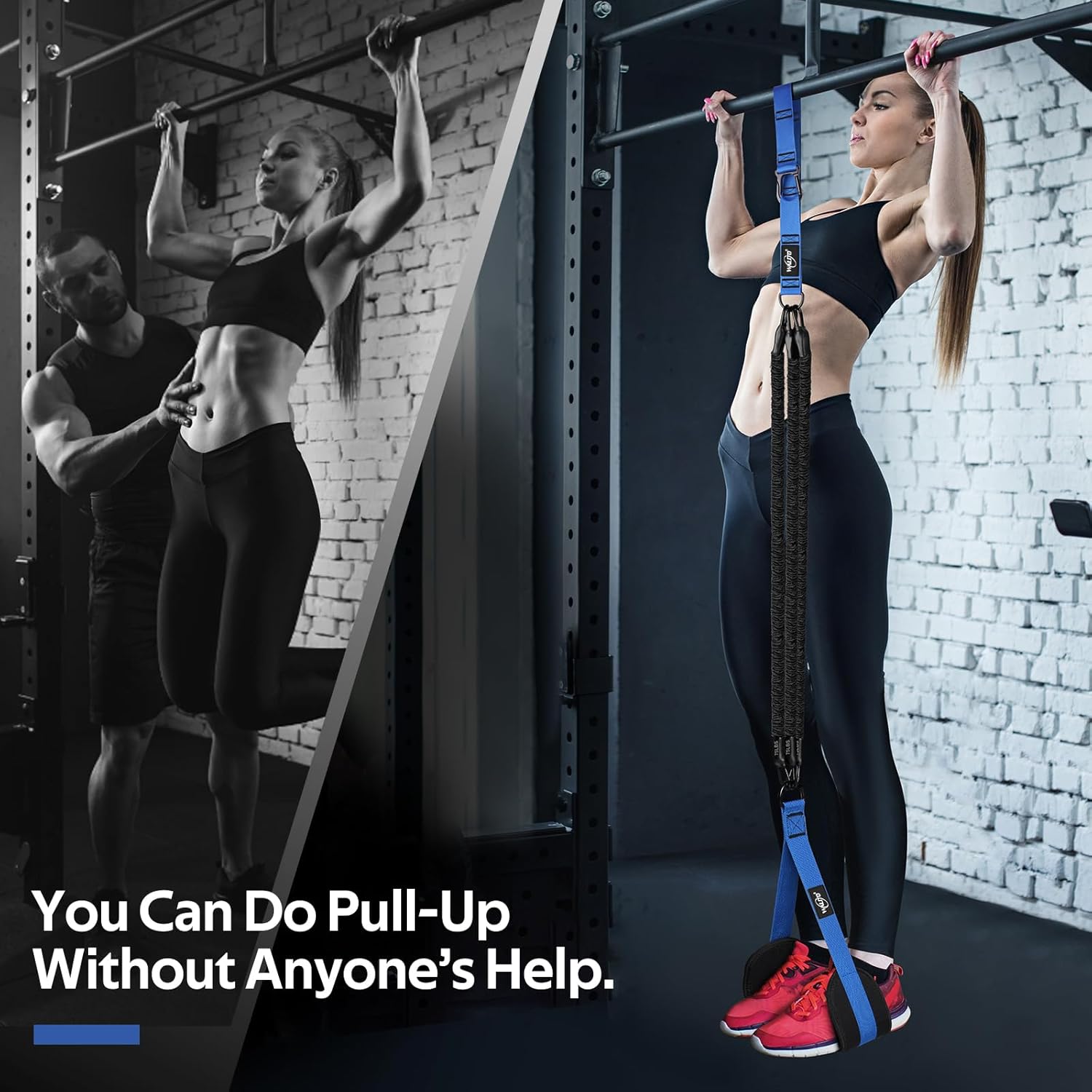 Pull Up Assistance Bands Set, Heavy Duty Adjustable Pull Up Assist Band with Feet Rest, Strength Training Bands for Home Gym Fitness, Pull-Up Bar, Calisthenics and Body Stretching - Image 7