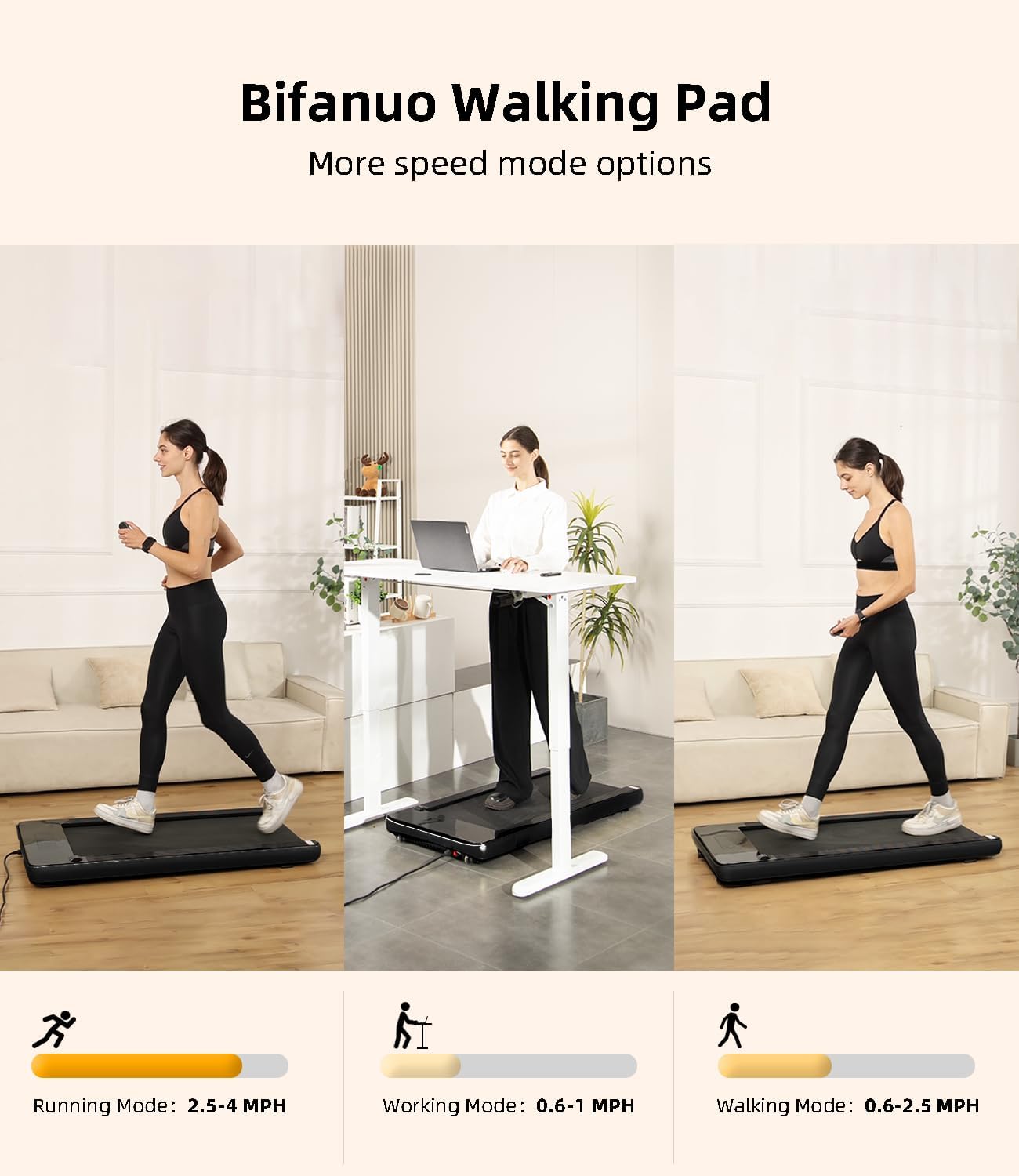 Walking Pad - Under Desk Treadmill for Home/Office, Portable with Remote Control LED Display - Ideal for Fitness Enthusiasts - Image 7