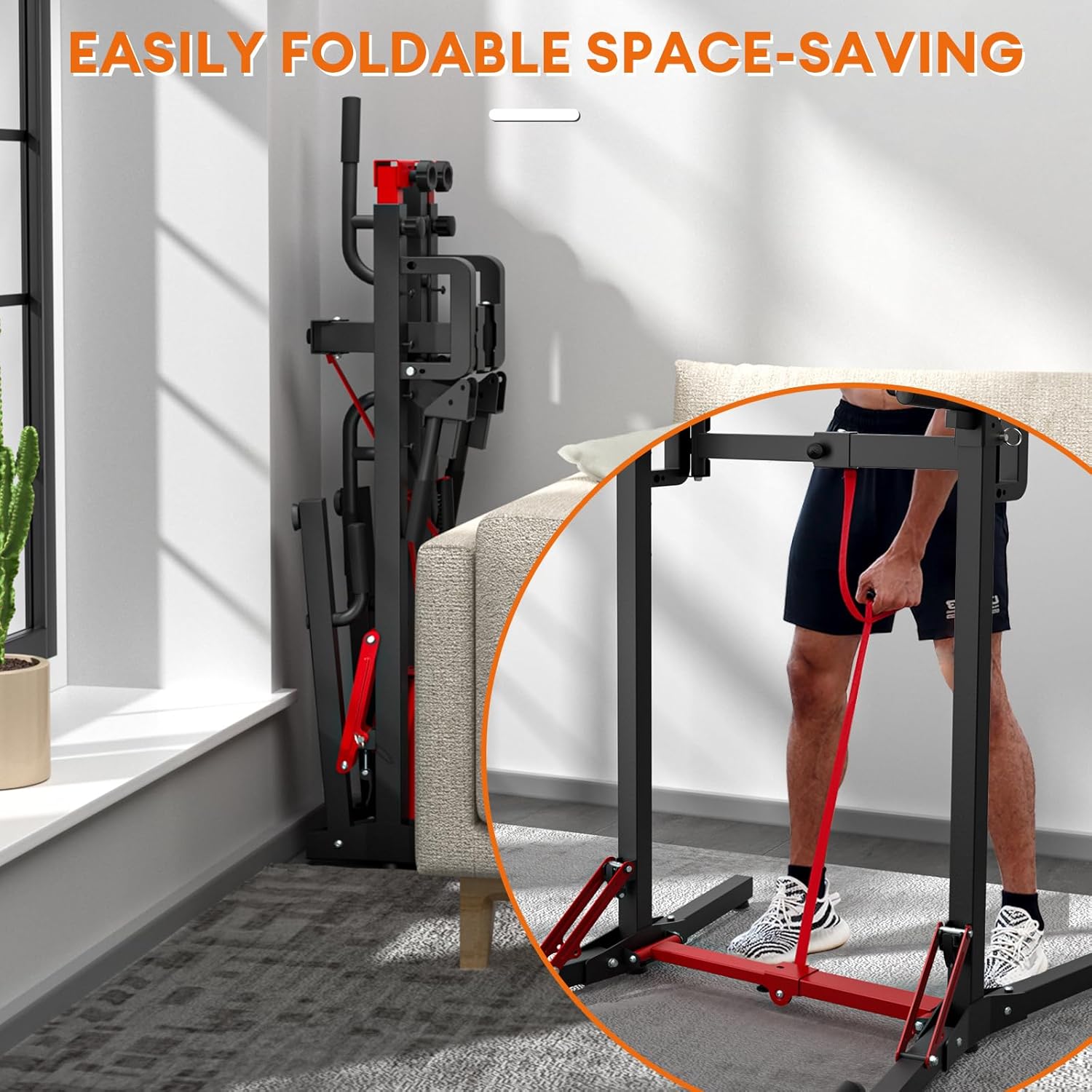 ONETWOFIT Foldable Power Tower Pull Up Bar Station, Multi-Function Adjustable Height Dip Station for Home Gym Workout, Strength Training Fitness Equipment, Pull Up Stand - Image 6