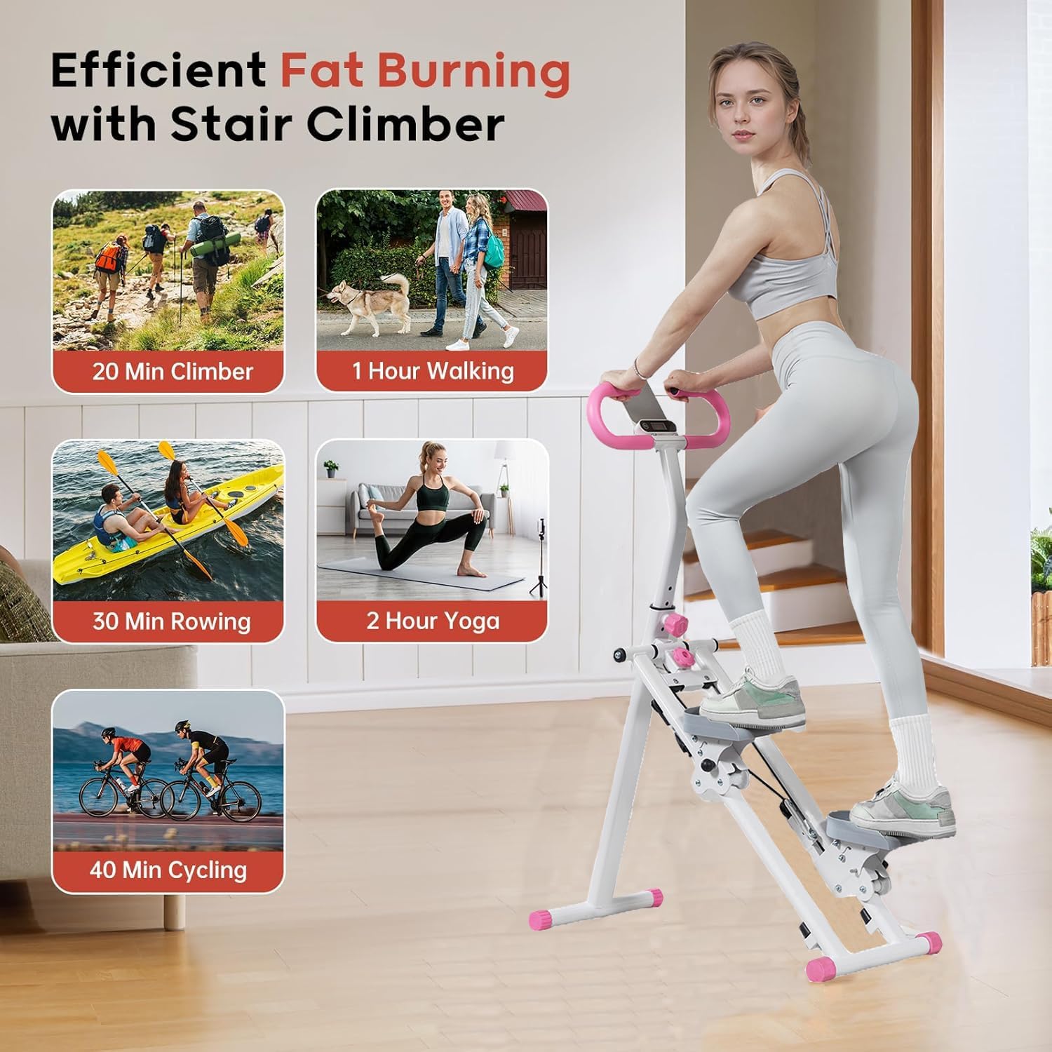Stair Stepper for Home,Vertical Climber Workout Machine,Stair Stepper with Handlebar for Full-Body Exercise Stair Stepper with Stable Frame Adjustable Handlebar - Image 7