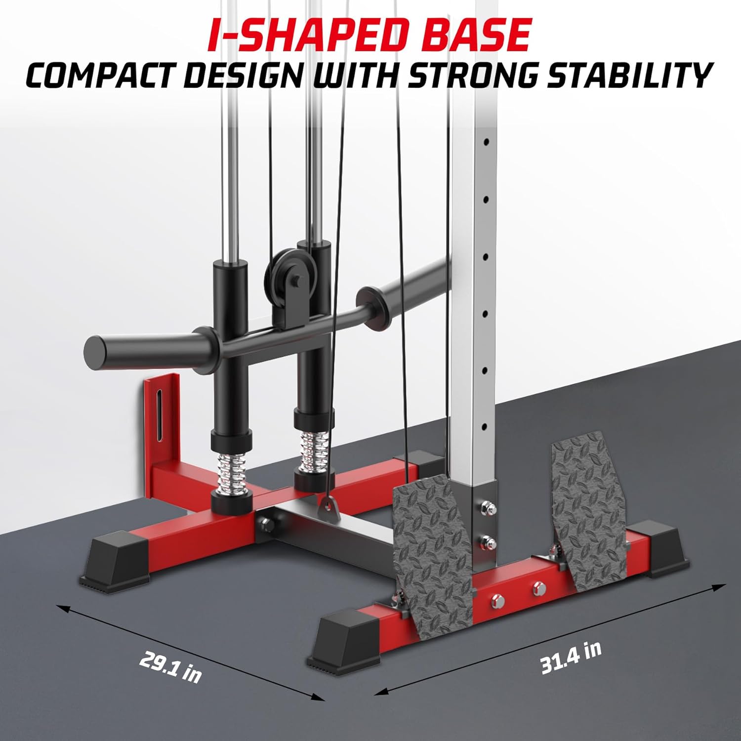 LAT Pulldown Machine, Multi-Functional Cable Machine with High and Low Pulley Station, Row Cable Machine Home Gym with Leg Support, Tricep Workout Equipment - Image 5