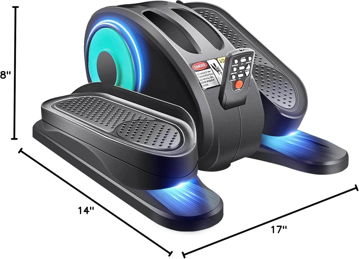 ESL Under Desk Elliptical - Portable Leg Exerciser for Seniors, Compact Seated Elliptical with Remote Control, LCD Display Electric Elliptical Trainers - Image 7