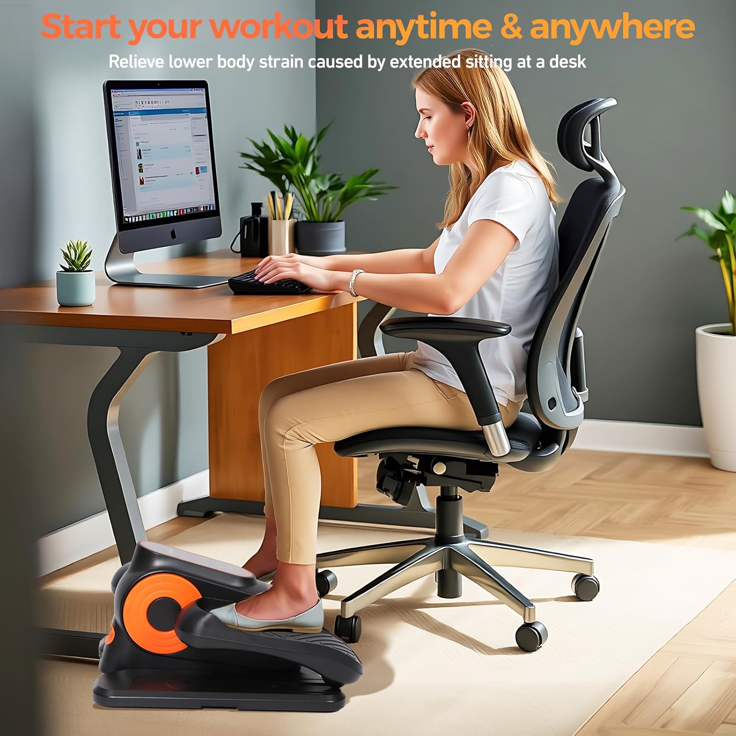 Elliptical Exercise Machine, Under Desk Elliptical Machine, Elliptical Trainer, Leg Joint Exerciser While Sitting for Seniors, Peddler Exerciser for Seniors, A New Easy Way to Do Exercise at Home - Image 6
