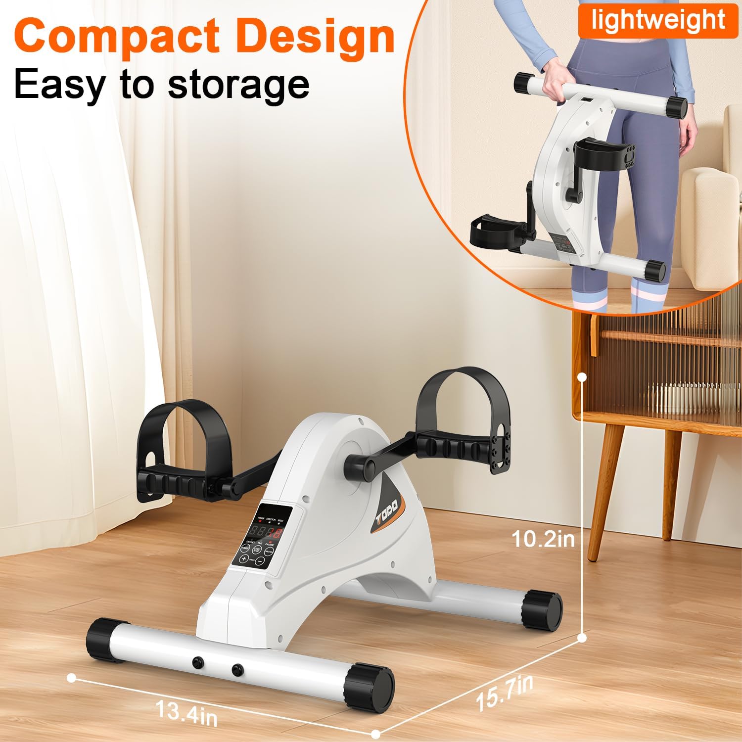 TODO Motorized Pedal Exerciser Mini Exercise Bikes, Under Desk Bike Peddler Exerciser for Seniors Rehab and Arm Leg Physical Therapy - Image 6