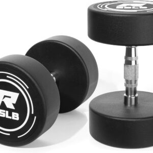 RitFit 5-250 LBS PVC Encased Round Dumbbell sets with Knurled Handle and Optional Rack, Strength Training Equipment for Home Gym