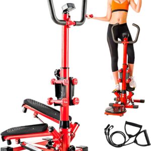 Wonderful Day Stair Steppers for Exercise at Home, Twist Stair Stepper Machine with Resistance Bands, LCD Monitor,300 lbs Loading Capacity