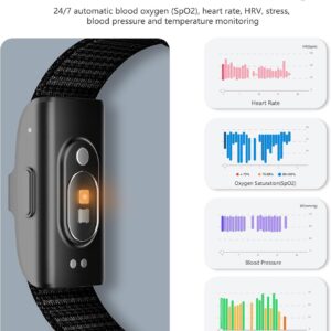 IAMJOY Smart Health Wristband, Wearable Activity & Fitness Tracker for Multi-Sport Mode, All-Day Automatic Continuous Monitoring of Health Data, Improve Sleep, Stress & Wellness, with Free App, Black