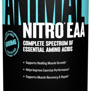 Animal Nitro EAA – Post-Workout Recovery and Repair, Supports Lean Muscle Growth, Complete Spectrum of Essential Amino Acids & BCAA Supplement for Men and Women, 44 Packs