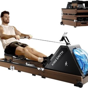 Water Rowing Machines for Home, WR20 Foldable Row Machine, 331LB Weight Capacity, Water Rower Machine with LCD Monitor, App Supported and Comfortable Seat for Folding Water Rowers