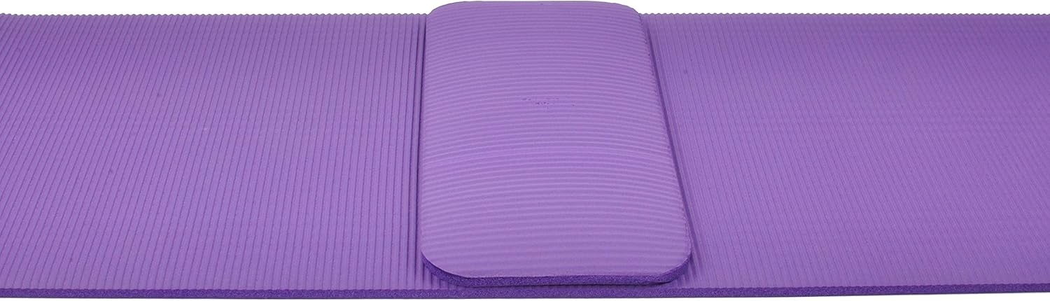 All Purpose 1/2-Inch Extra Thick High Density Anti-Tear Exercise Yoga Mat and Knee Pad with Carrying Strap, Multiple Colors - Image 4