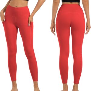High Waisted Leggings for Women with Pockets-Tummy Control Yoga Pants for Lounge Workout Athletic
