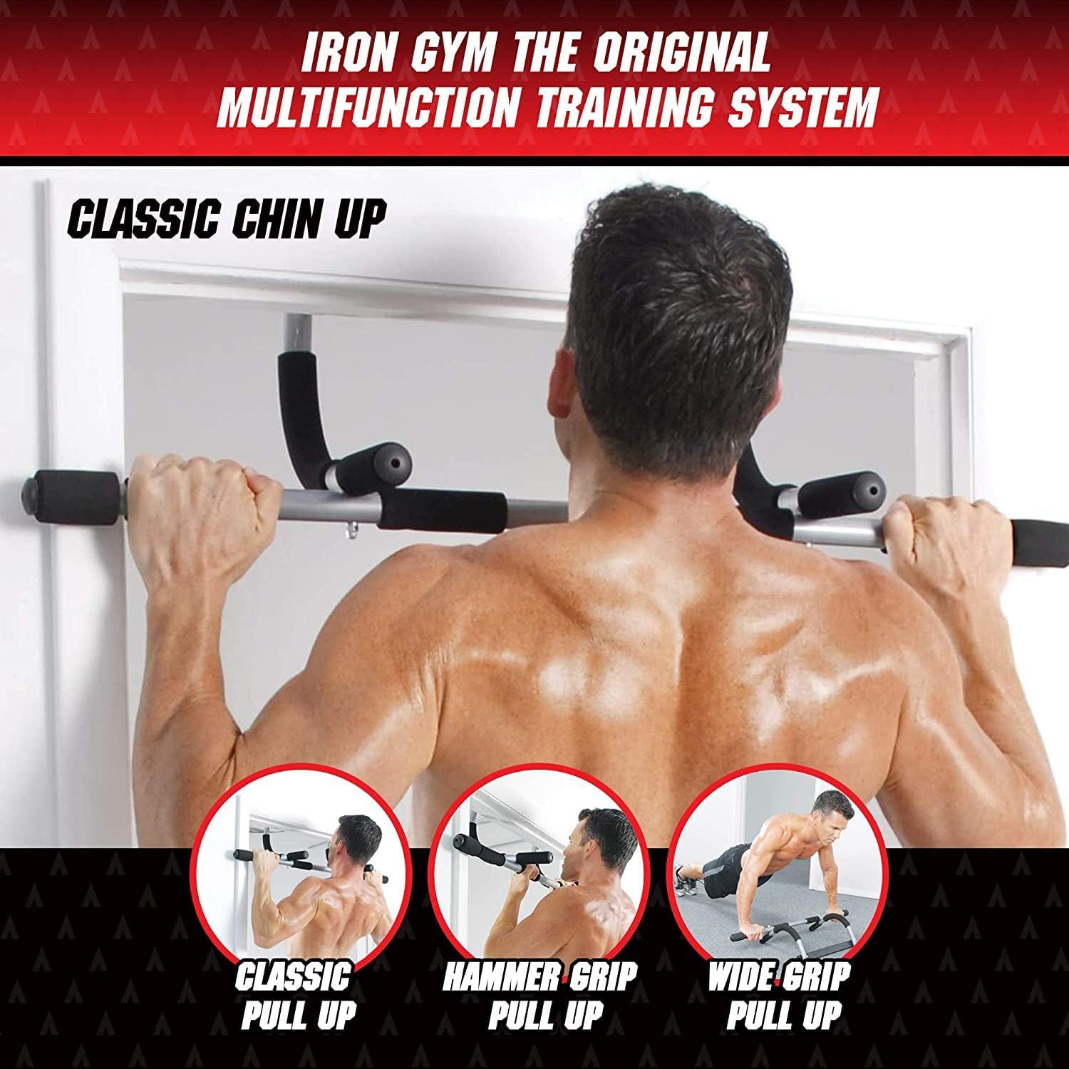 Pull-Up Bar - Total Upper Body Workout Bar for Doorway, Adjustable Width Locking, No Screws Portable Door Frame Horizontal Chin-up Bar, Fitness Exercise - Image 3