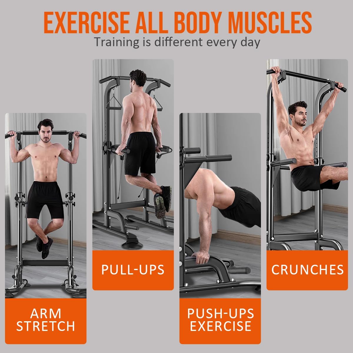 Power Tower Pull Up & Dip Station Multi-Function Home Strength Training Fitness Workout Station Height Adjustable - Image 6