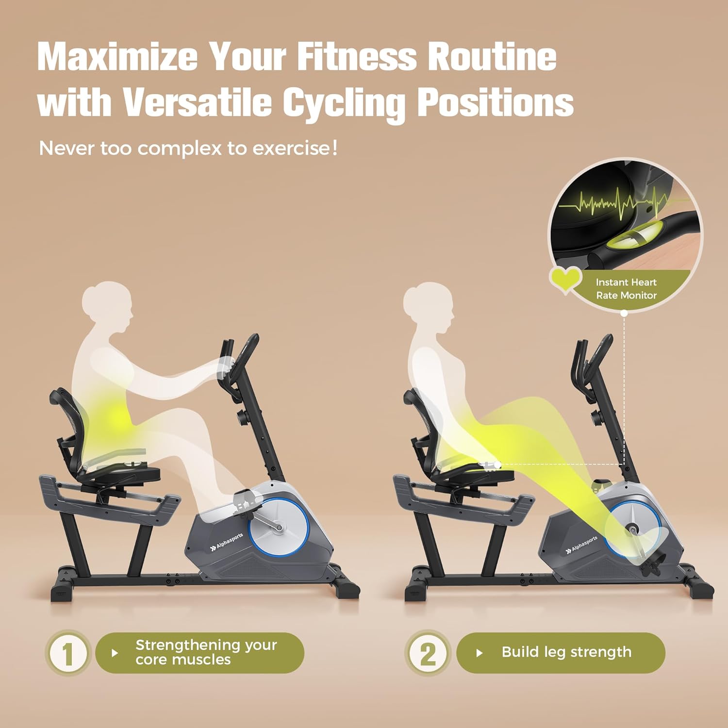 Recumbent Exercise Bike for Adult and Seniors,LUXECYCLES Stationary Bike,400 lbs Capacity,16-level Magnetic Resistance and Comfortable Adjust Seat - Image 5