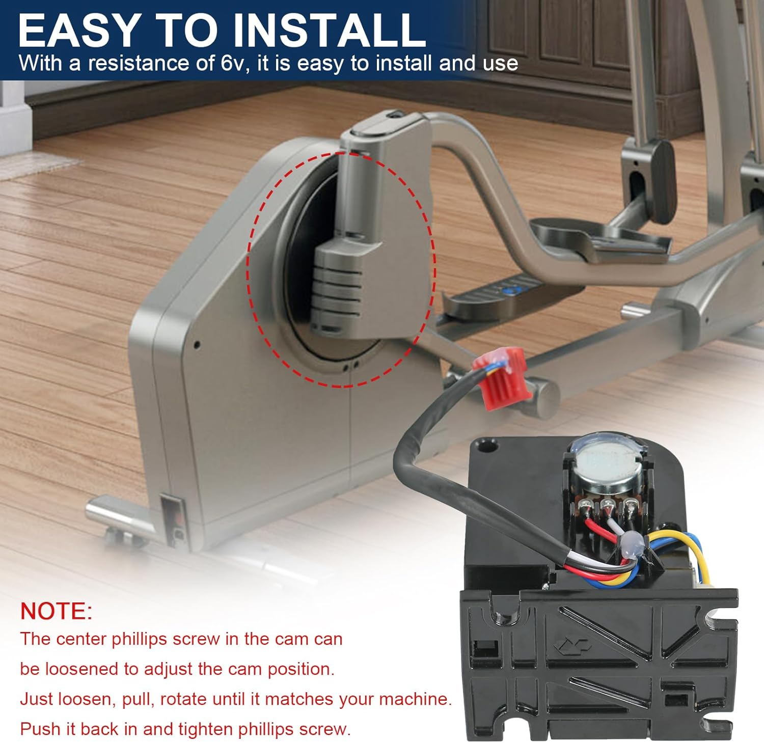 Elliptical Resistance Motor Brake Tensioner Compatible with NordicTrack CX925 Ellipticals (NEL07940) Replaces 193223 175656 182556 182851 6v - Image 6