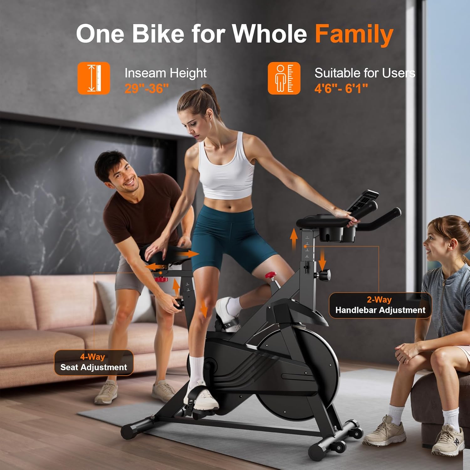 Stationary Bike, Spin Bike with 32 Levels of Adjustable Magnetic, Exercise Bike for Home with Exclusive App, Low Noise Indoor Bike, Cycling Bike with Comfortable Seat Cushion - Image 3