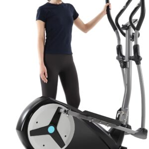ECHANFIT Elliptical Exercise Machine, Hyper-Quiet Magnetic Elliptical Machine for Home, Elliptical Training Machines with 16 Resistance Levels, App Bluetooth, LCD Monitor, Pulse Sensor, Device Mount