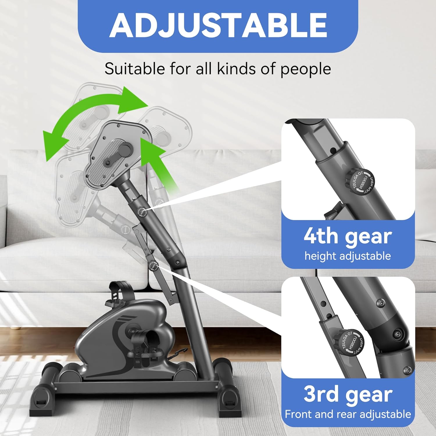 Legs Arms Electric Exercise Bike Active Passive Knee Pedal Trainer Physical Therapy Assisted Rehabilitation Home Fitness Equipment For Seniors - Image 5
